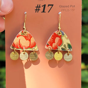 Late Summer Floral 2025 Collection - Repurposed Vintage Tin Earrings