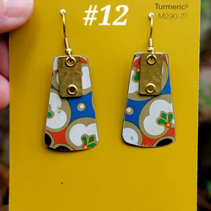 Mid Century Tea Tin Collection - Repurposed Vintage Tin Earrings