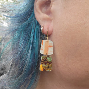 Goldenrod Harvest Collection - Repurposed Vintage Tin Earrings