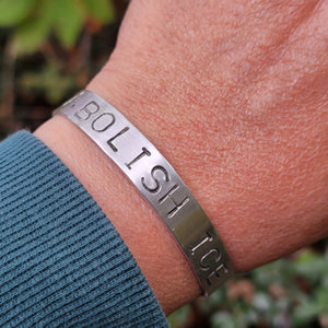 Abolish Ice Handstamped Aluminum Cuff Bracelet