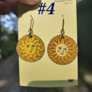 Celestial Sketches Collection - Repurposed Vintage Tin Earrings