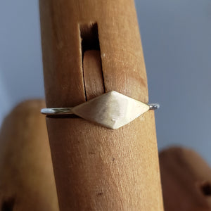 Diamond Shape Copper & Sterling Silver Ring