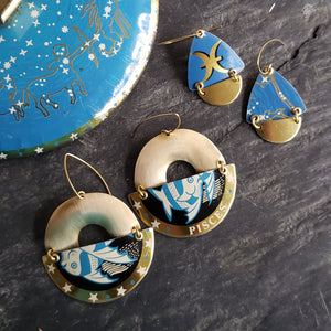 Astrology Collection - Repurposed Vintage Tin Earrings