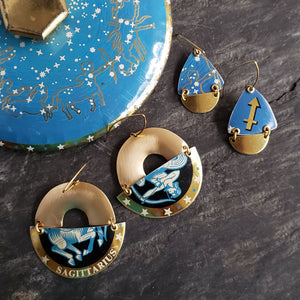 Astrology Collection - Repurposed Vintage Tin Earrings