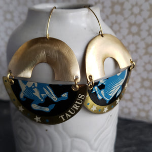 Astrology Collection - Repurposed Vintage Tin Earrings