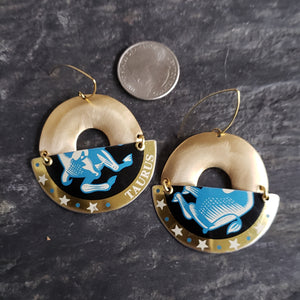 Astrology Collection - Repurposed Vintage Tin Earrings