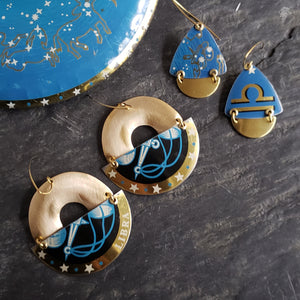 Astrology Collection - Repurposed Vintage Tin Earrings