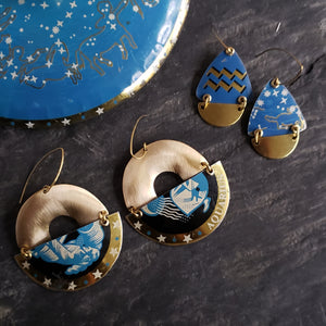 Astrology Collection - Repurposed Vintage Tin Earrings