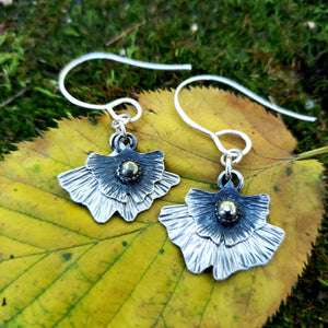 The Woodland Collection - Ombré Gingko Leaf Earrings in Sterling Silver