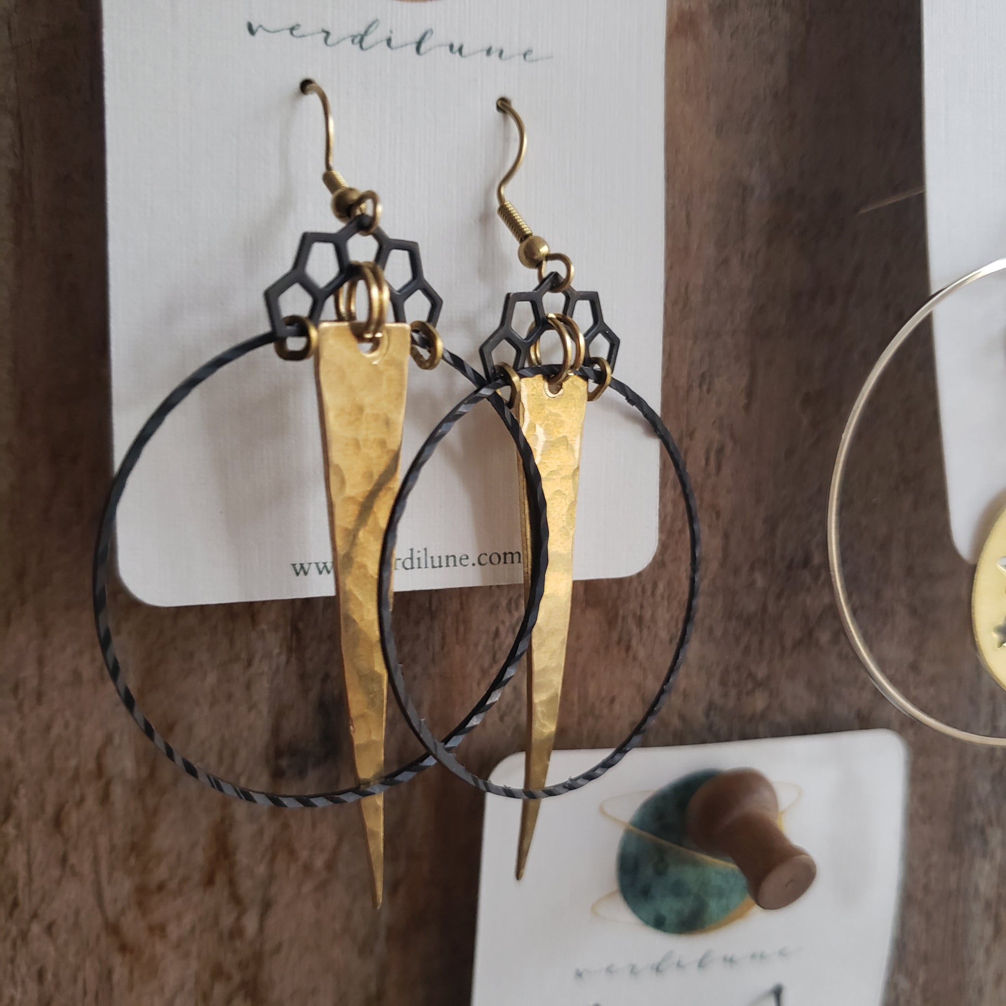 Elemental Metals Collection ◇Wavelength◇ Celestially-Inspired Brass Earrings