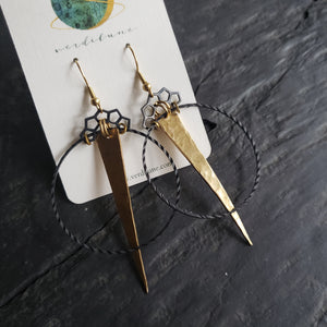 Elemental Metals Collection ◇Wavelength◇ Celestially-Inspired Brass Earrings