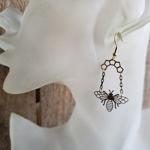 Elemental Metals Collection ◇Queen Bee◇ Celestially-Inspired Brass Earrings