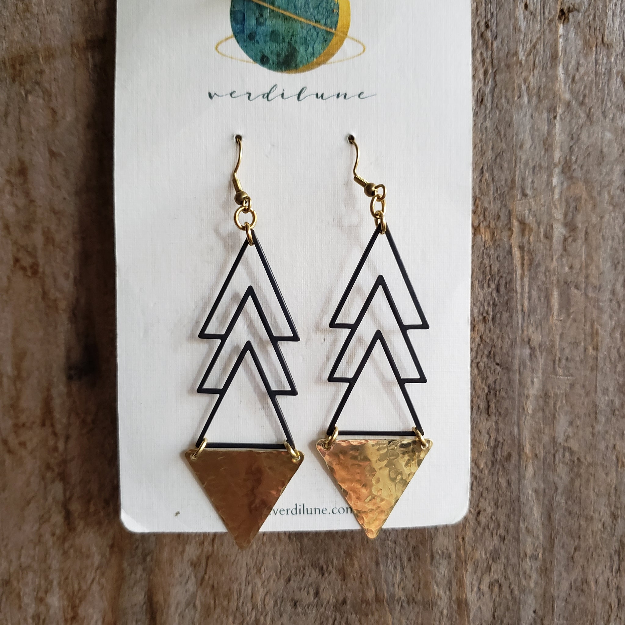 Elemental Metals Collection ◇Zenith◇ Celestially-Inspired Brass Earrings