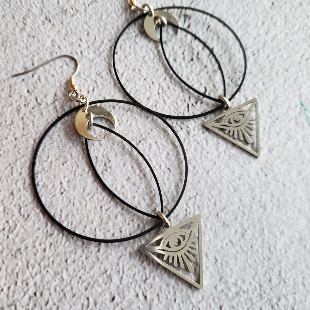 Elemental Metals Collection ◇ Illuminati ◇ Celestially-Inspired Brass Earrings