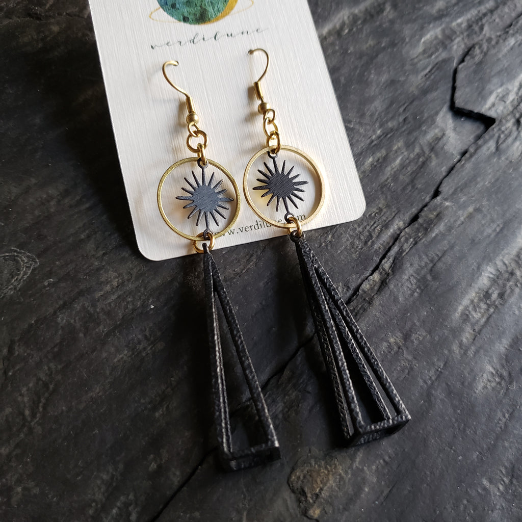 Elemental Metals Collection ◇Terrestrial◇ Celestially-Inspired Brass Earrings
