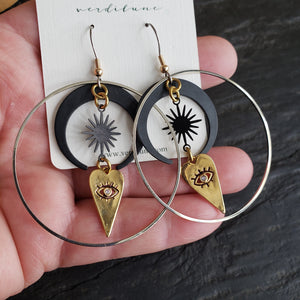 Elemental Metals Collection ◇ Eye♡You ◇ Celestially-Inspired Brass Earrings