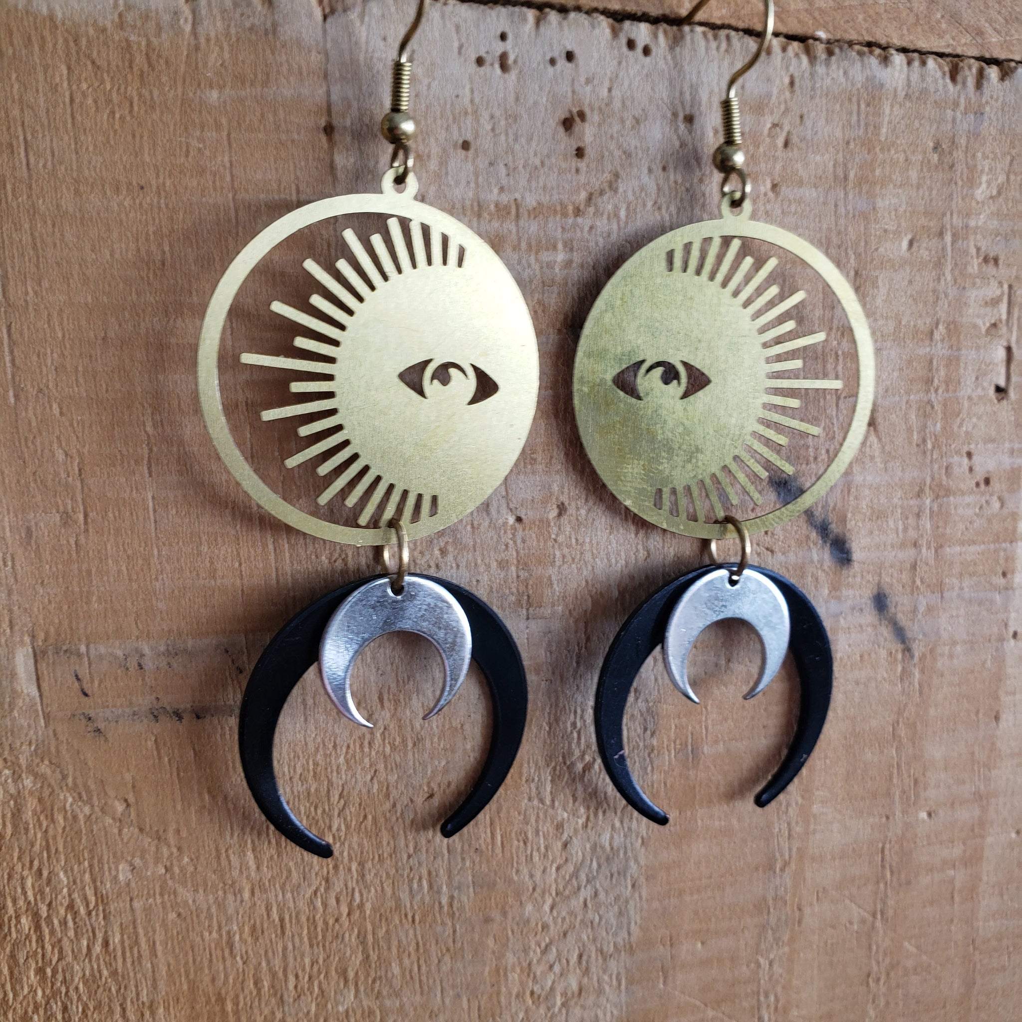 Elemental Metals Collection ◇Sun Priestess◇ Celestially-Inspired Brass Earrings