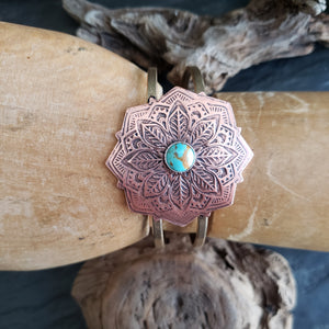 Copper Mandala Cuff with Turquoise