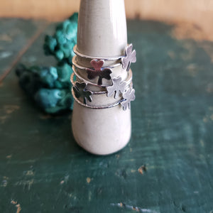 The St. Patrick's Collection - Tiny Shamrock Stacking Ring in Sterling Silver