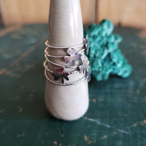 The St. Patrick's Collection - Tiny Shamrock Stacking Ring in Sterling Silver