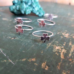 The St. Patrick's Collection - Tiny Shamrock Stacking Ring in Sterling Silver