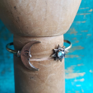 Elemental Metals Collection ◇ Star Stuff Cuff ◇ Celestially-Inspired Brass & Labradorite Bracelet