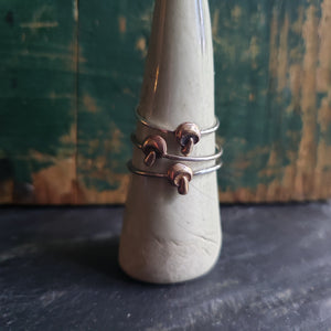 Toadstool Copper & Sterling Silver Ring