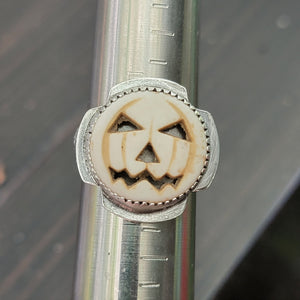 Jack-o-Lantern Rings in Sterling Silver - Made to Order