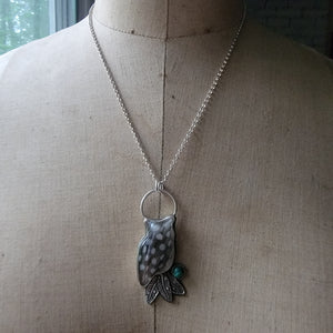 Owl Feathers Pendant in Sterling Silver