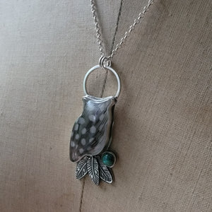 Owl Feathers Pendant in Sterling Silver