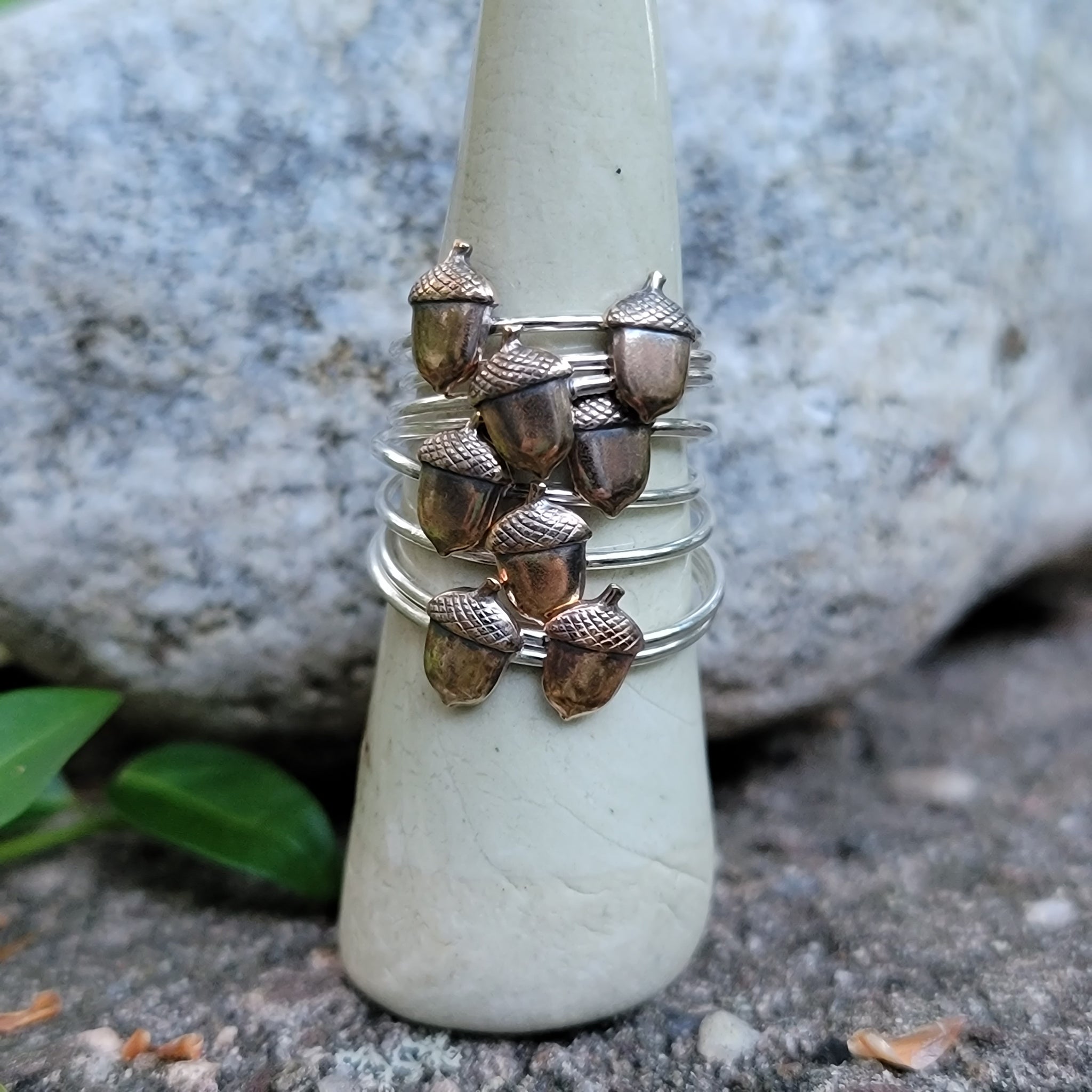 Acorn Copper & Sterling Silver Stacking Ring