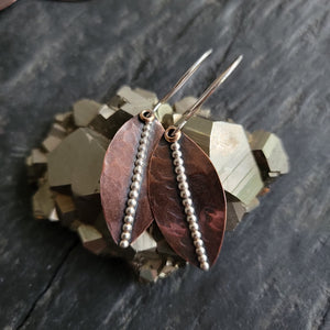 Hammered Copper Leaf Earrings