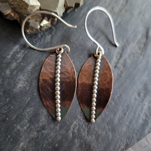 Hammered Copper Leaf Earrings