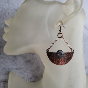 Copper Mandala Swing Earrings
