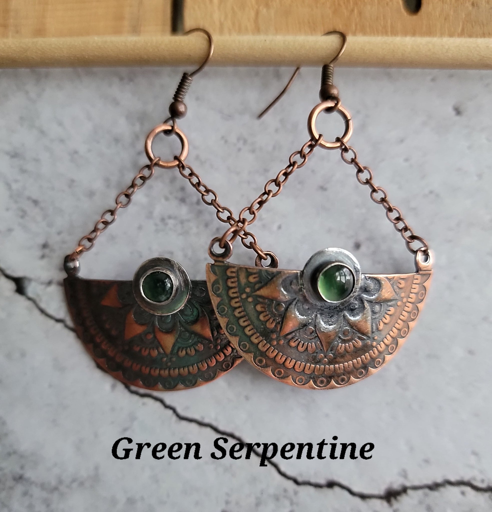 Copper Mandala Swing Earrings