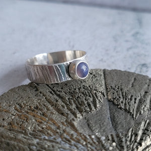 Leland Blue Textured Band Ring in Sterling Silver size 10.75