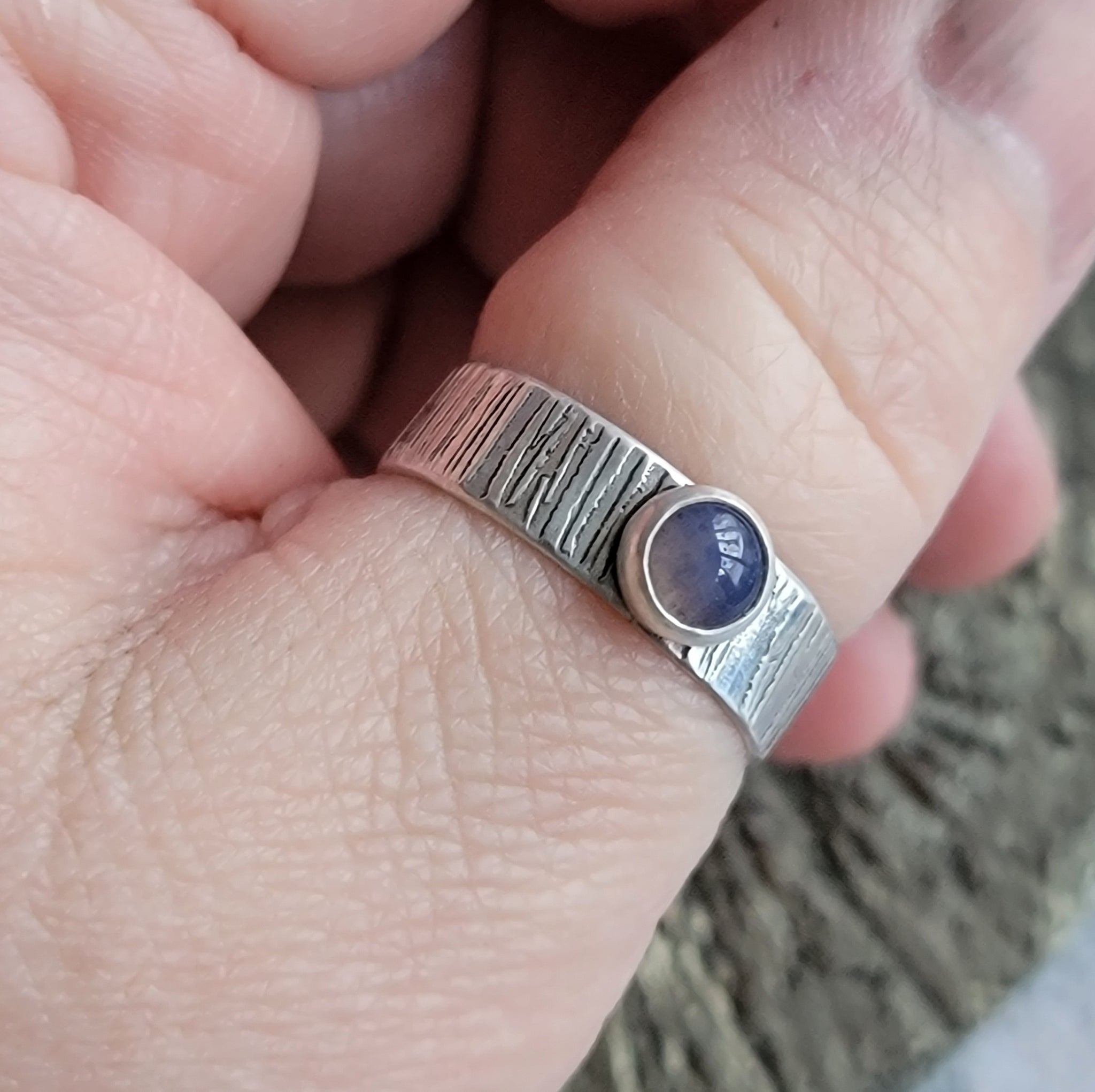 Leland Blue Textured Band Ring in Sterling Silver size 10.75
