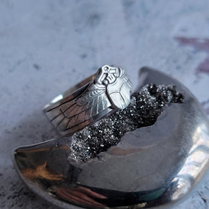 Scarab Ring in Fine & Sterling Silver