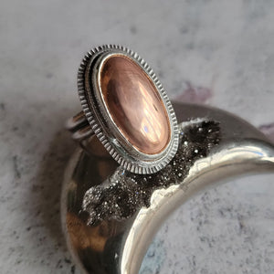 Native Copper Statement Ring in Sterling Silver Size 10.5