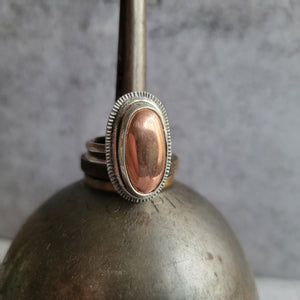Native Copper Statement Ring in Sterling Silver Size 10.5