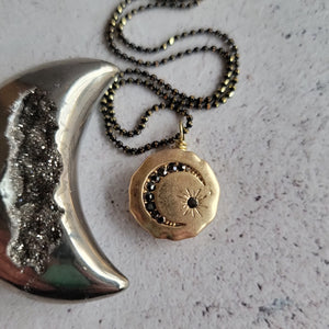 Elemental Metals Collection ◇Victorian◇ Celestially-Inspired Rhinestone & Brass Pendant