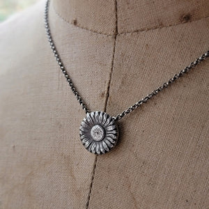 Sunflower of Peace Fine Silver Pendant