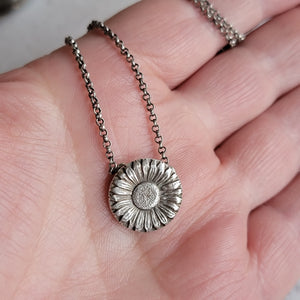 Sunflower of Peace Fine Silver Pendant