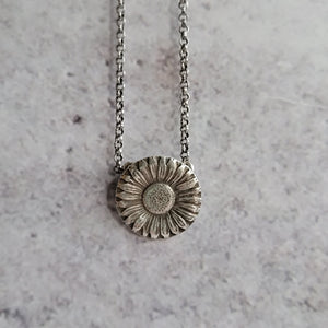 Sunflower of Peace Fine Silver Pendant