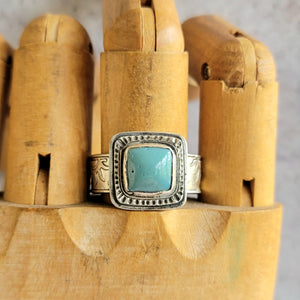 Chunky Leland Blue Sunrise Ring in Sterling Silver Size 10.75