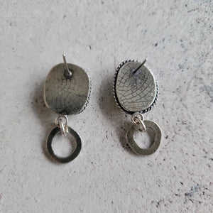 Fused Glass & Sterling Silver Earrings