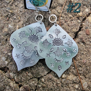 Moroccan Mandala Earrings in Silver Aluminum