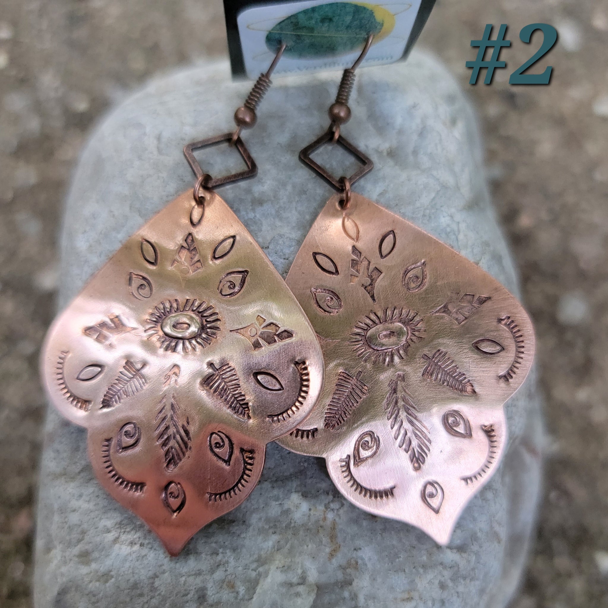 Moroccan Mandala Earrings in Copper