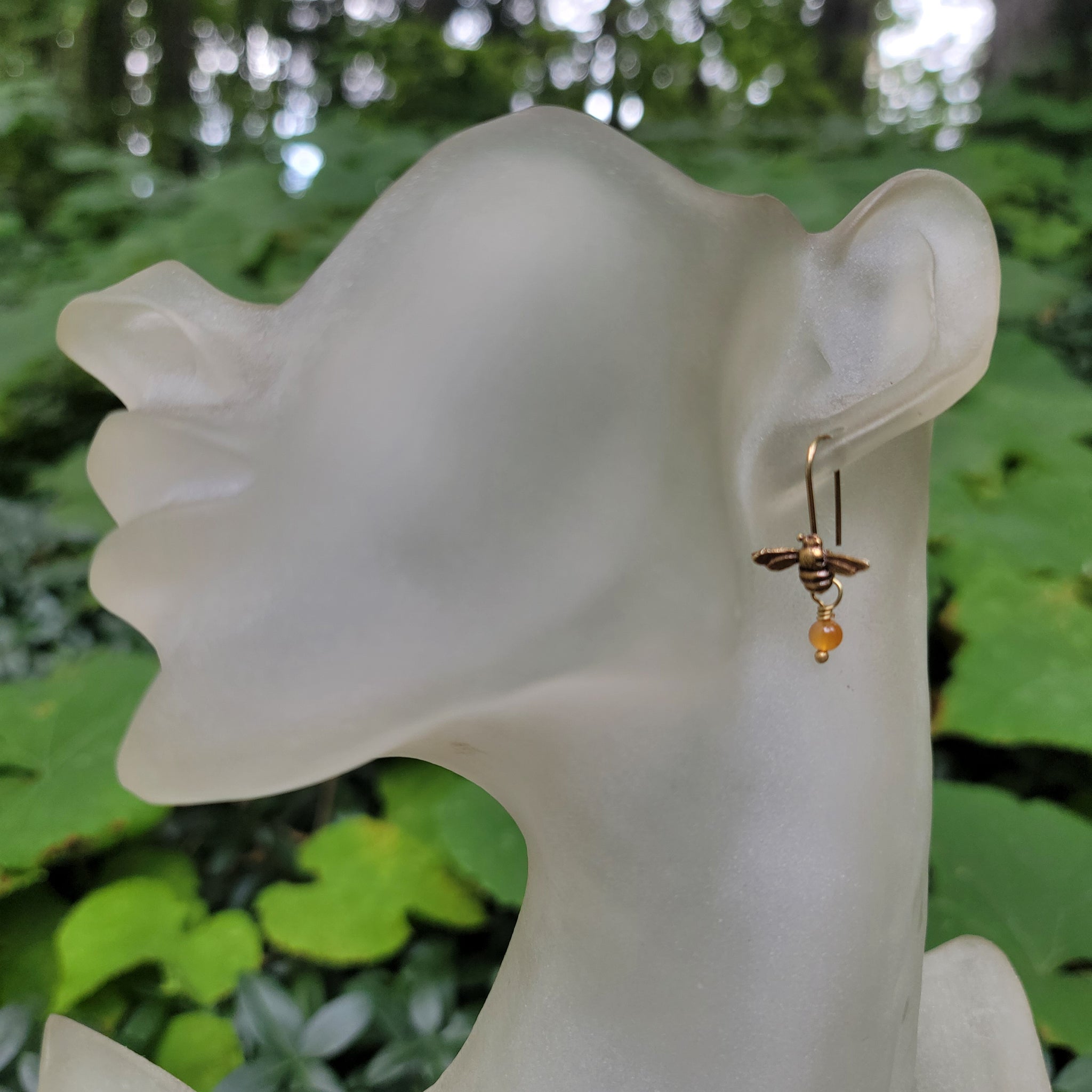 Tiny Honeybee Dangle Earrings