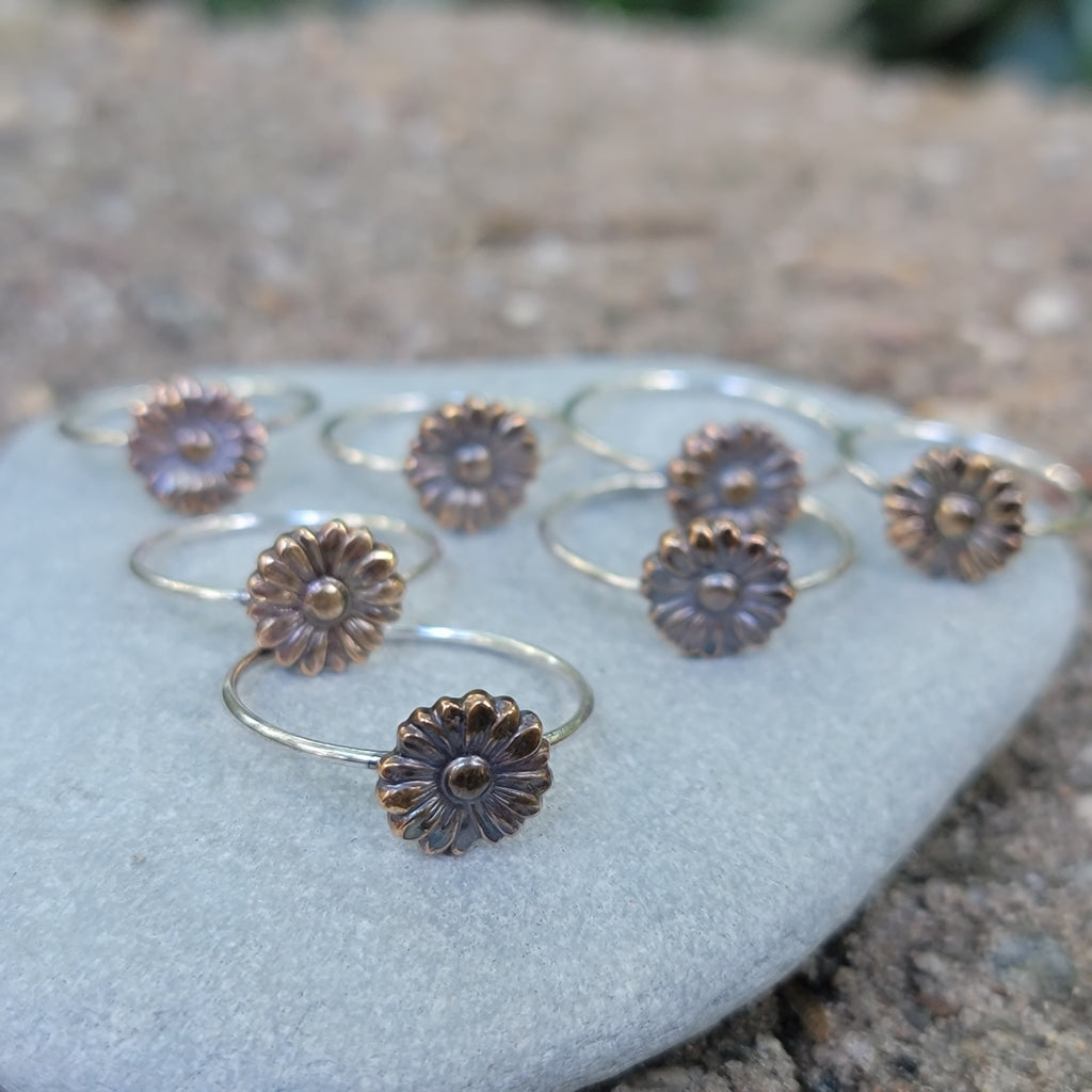 Daisy Brass & Sterling Silver Stacking Ring